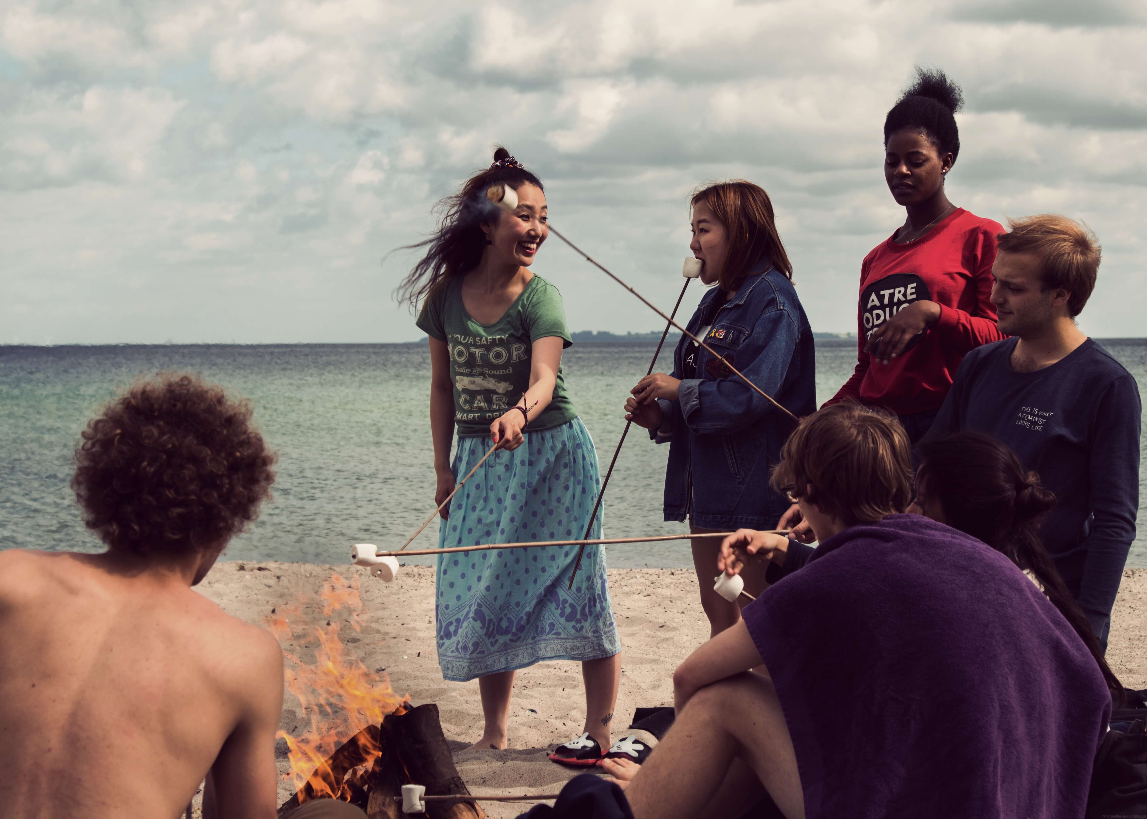 Folk High School Activity at International People's College in Denmark beach trip