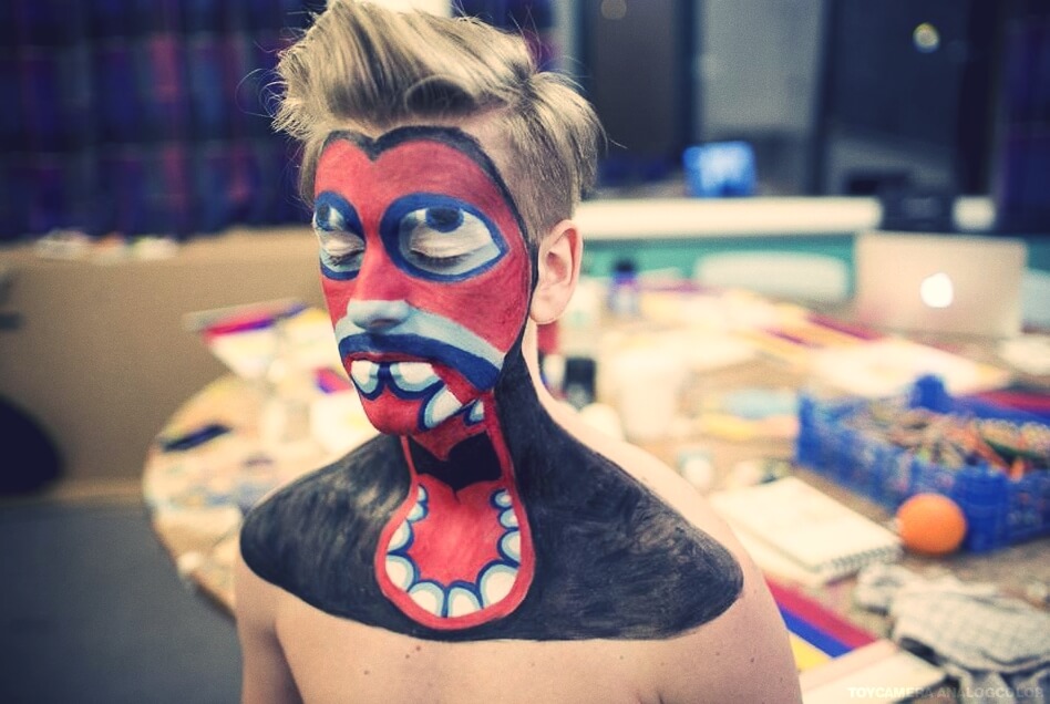 Folk high school arts and craft class at International people's College in Denmark - facepaint by paige - photos by Nam