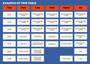 example of timetable_English course_3