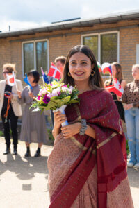 Jubilee flower girl Manisha student at international people's college a folk high school in Denmark