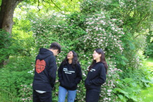 Internationale People's College a folk high school in Denmark students with IPC hoodies