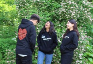 Internationale People's College a folk high school in Denmark students with IPC hoodies