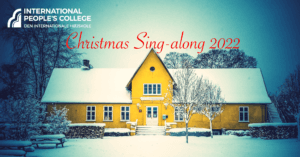 Christmas sing-along at Internationale People's college a folk high school in Denmark
