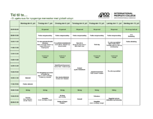 Program for HØJSKOLEKURSET Tid til te